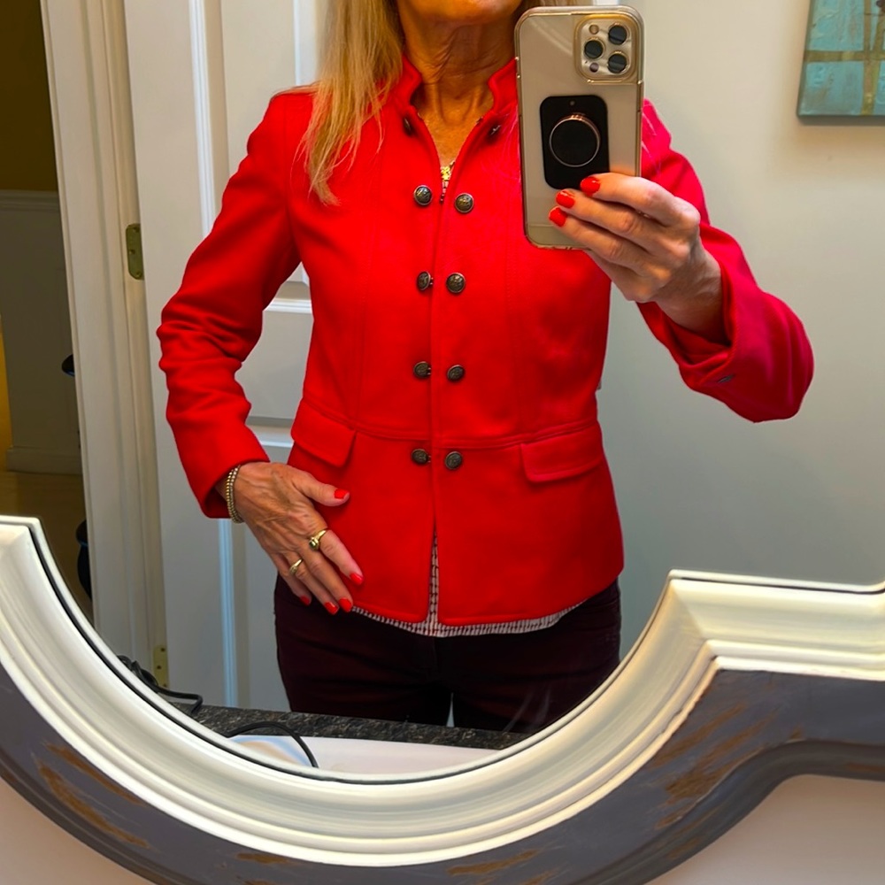 Talbot’s Red Double Button (Clasp Closure) Dressy - image 1